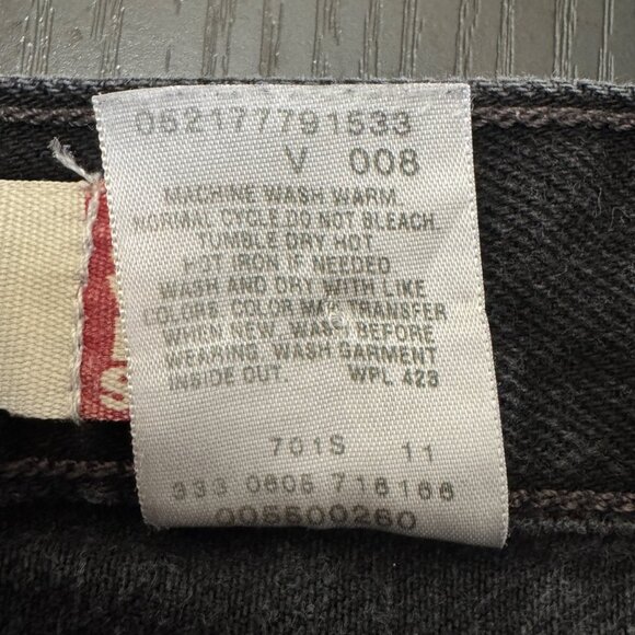 VTG Levi's 550 Jeans Men's 38x32 Black Relaxed Fit Stretch Denim Red Tab Y2K 00s - Picture 5 of 11